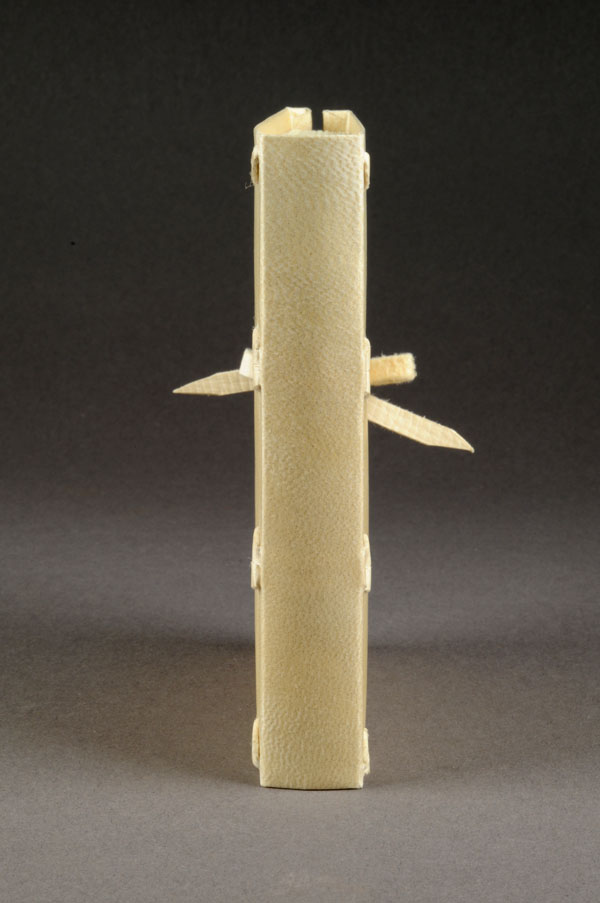 Front cover with tie open